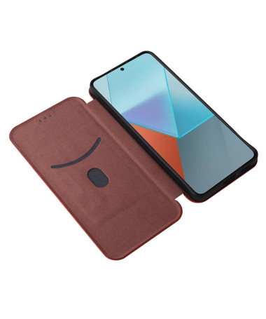 Xiaomi Redmi Note 13 Pro 5G / Poco X6 - Housse simili cuir fibre de carbone Marron - photo 22