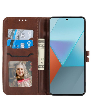 Xiaomi Redmi Note 13 Pro 5G / Poco X6 - Housse Chaton effet cuir mat Marron - photo 18