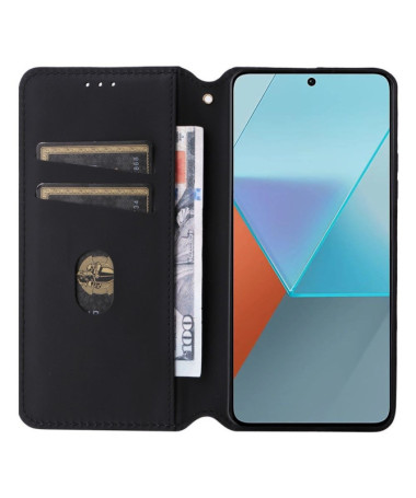 Xiaomi Redmi Note 13 Pro 5G / Poco X6 - Housse flip cover design géométrie Argent Bleu marine Marron Noir Rouge Violet - photo 1