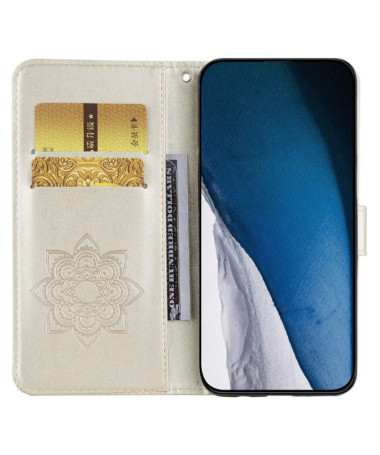 Xiaomi Redmi Note 13 Pro 5G / Poco X6 - Housse Hibou et Fleur Gravé Or - photo 6