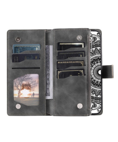 Xiaomi Redmi Note 13 Pro 5G / Poco X6 - Étui Flip Cover Mandala Porte-Cartes Gris Foncé - photo 13
