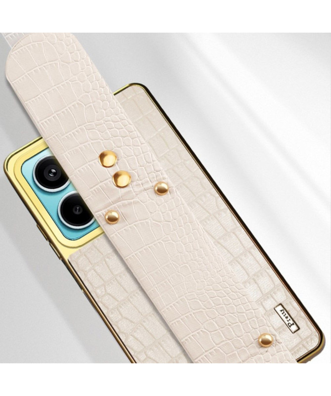 Coque Xiaomi Redmi Note 13 Pro 5G / Poco X6 style croco avec sangle