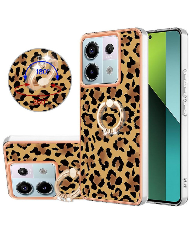 Coque Xiaomi Redmi Note 13 Pro 5G / Poco X6 Léopard avec Support Anneau