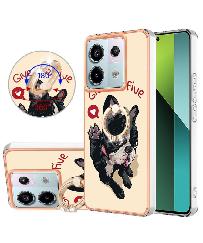 Coque Xiaomi Redmi Note 13 Pro 5G / Poco X6 Give Me Five Dog avec Support Anneau