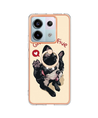 Coque Xiaomi Redmi Note 13 Pro 5G / Poco X6 Give Me Five Dog avec Support Anneau