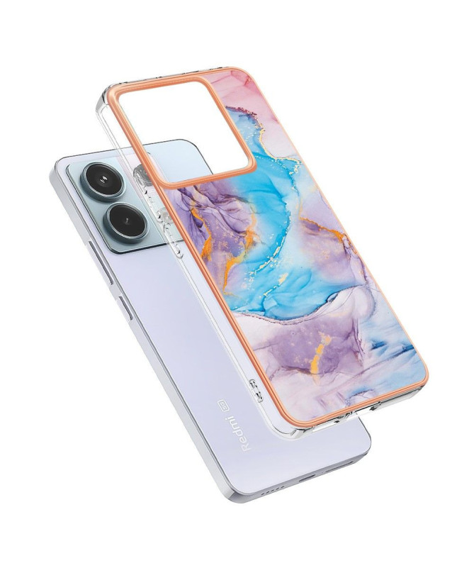 Coque Xiaomi Redmi Note 13 Pro 5G / Poco X6 marbre coloré bleu