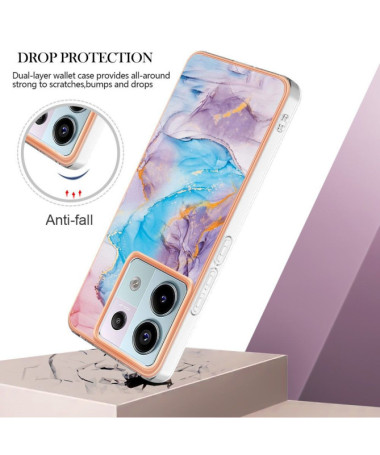 Coque Xiaomi Redmi Note 13 Pro 5G / Poco X6 marbre coloré bleu