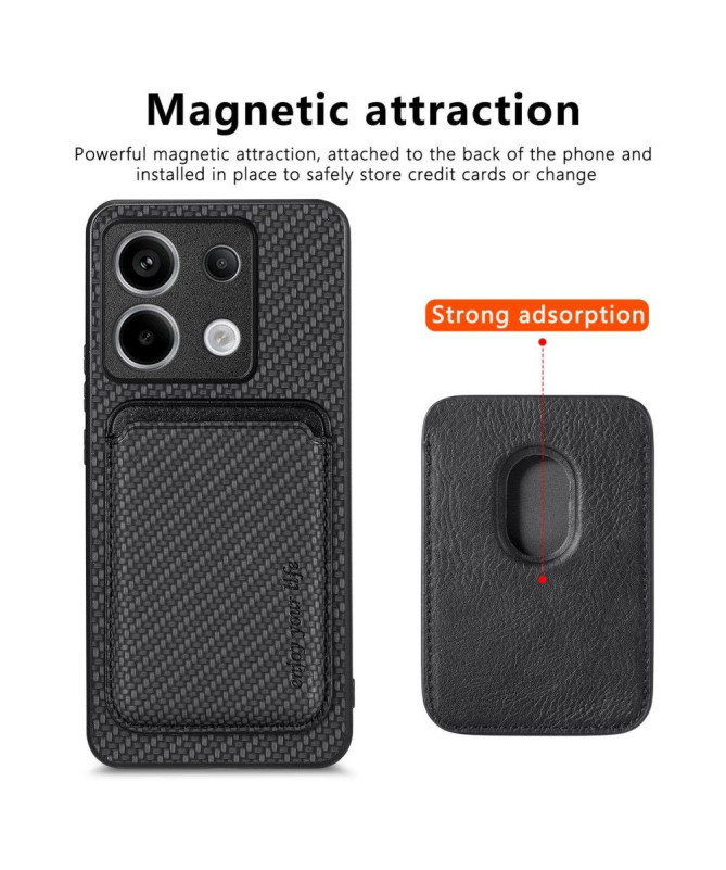 Coque Xiaomi Redmi Note 13 Pro 5G / Poco X6 Fibre de Carbone Porte-cartes détachable