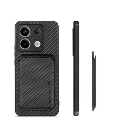 Coque Xiaomi Redmi Note 13 Pro 5G / Poco X6 Fibre de Carbone Porte-cartes détachable