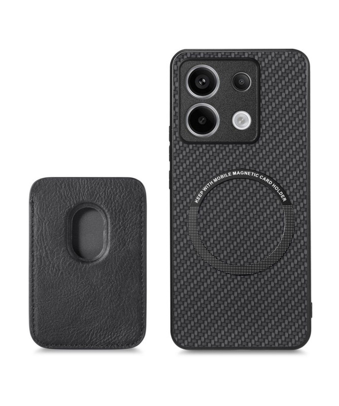 Coque Xiaomi Redmi Note 13 Pro 5G / Poco X6 Fibre de Carbone Porte-cartes détachable