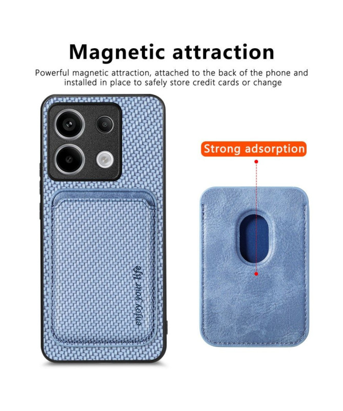 Coque Xiaomi Redmi Note 13 Pro 5G / Poco X6 Fibre de Carbone Porte-cartes détachable