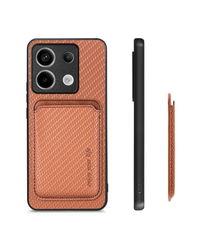 Coque Xiaomi Redmi Note 13 Pro 5G / Poco X6 Fibre de Carbone Porte-cartes détachable