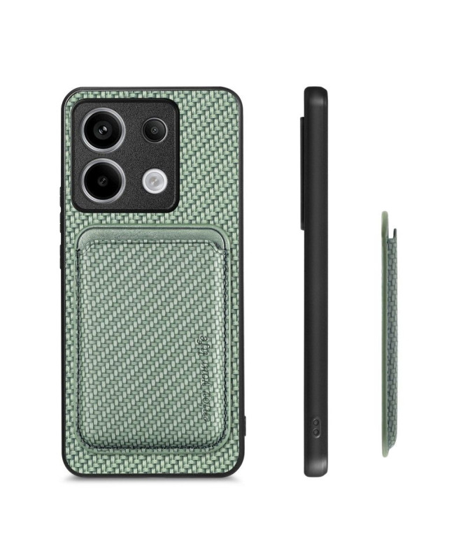 Coque Xiaomi Redmi Note 13 Pro 5G / Poco X6 Fibre de Carbone Porte-cartes détachable