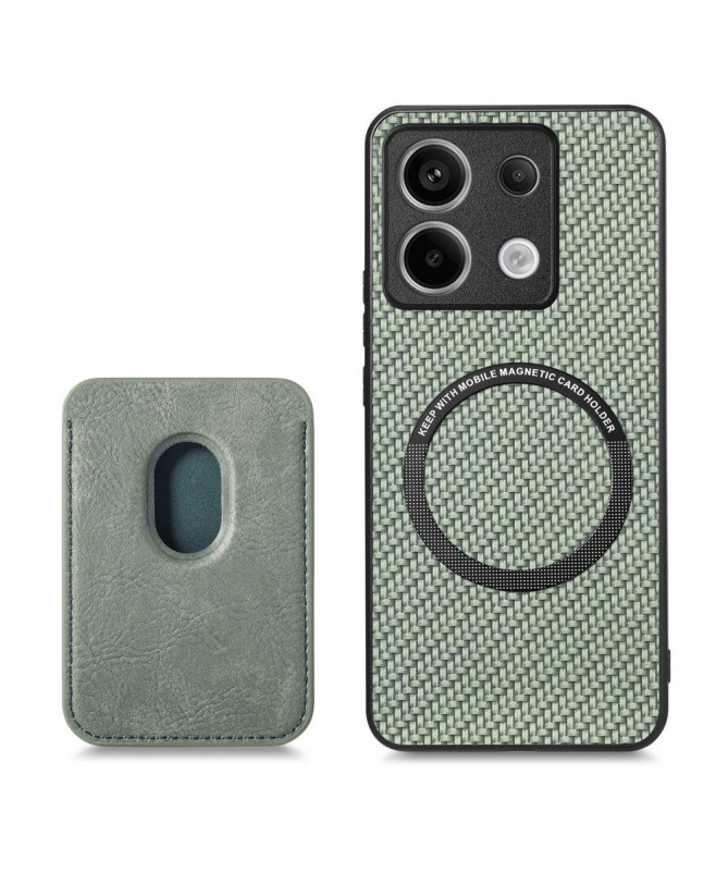 Coque Xiaomi Redmi Note 13 Pro 5G / Poco X6 Fibre de Carbone Porte-cartes détachable