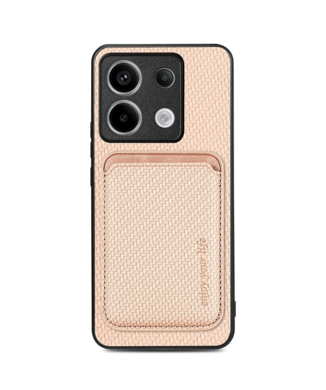 Coque Xiaomi Redmi Note 13 Pro 5G / Poco X6 Fibre de Carbone Porte-cartes détachable