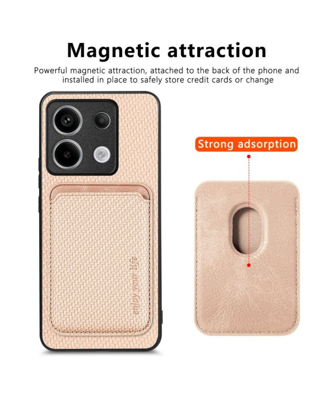 Coque Xiaomi Redmi Note 13 Pro 5G / Poco X6 Fibre de Carbone Porte-cartes détachable