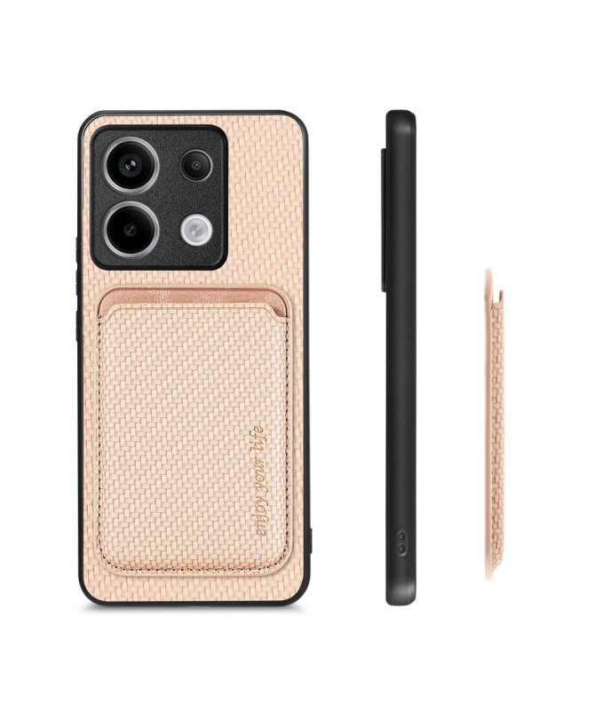 Coque Xiaomi Redmi Note 13 Pro 5G / Poco X6 Fibre de Carbone Porte-cartes détachable