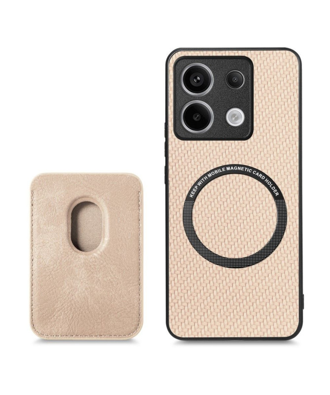 Coque Xiaomi Redmi Note 13 Pro 5G / Poco X6 Fibre de Carbone Porte-cartes détachable