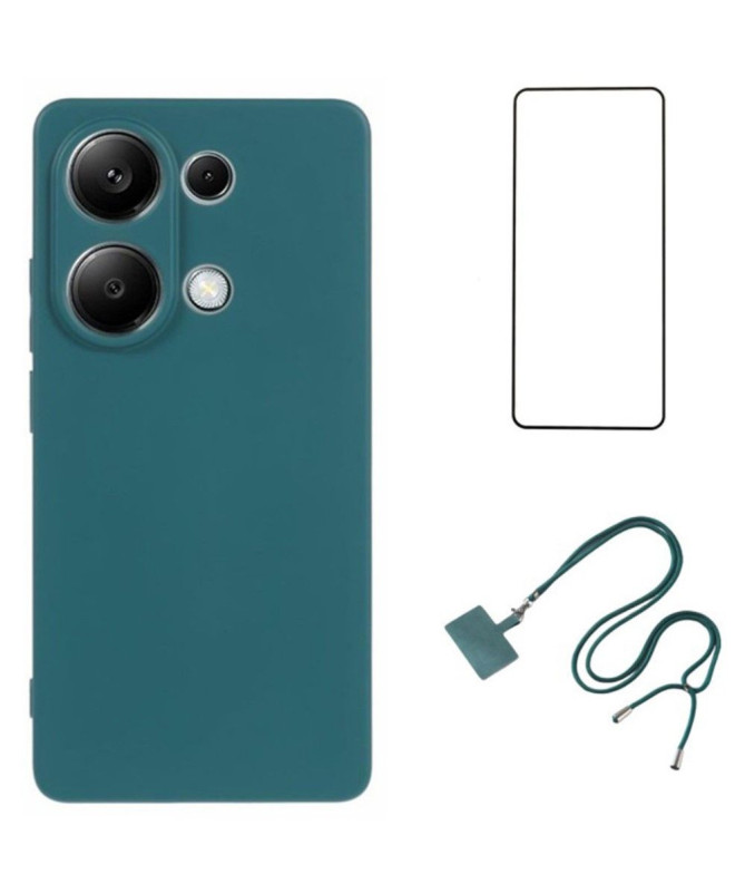 Coque Xiaomi Redmi Note 13 Pro 4G / Poco M6 Pro 4G Cordon et Verre trempé