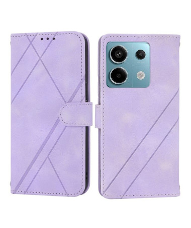 Housse Xiaomi Redmi Note 13 5G Portefeuille motifs lignes