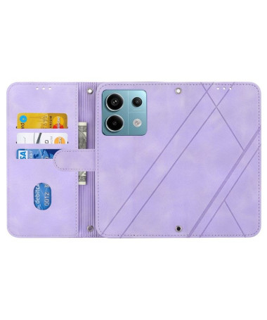 Housse Xiaomi Redmi Note 13 5G Portefeuille motifs lignes