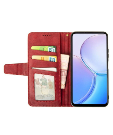 Xiaomi Redmi Note 13 4G - Housse en simili cuir avec texture et support Rouge foncé - photo 14