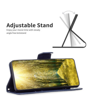 Xiaomi Redmi Note 13 4G - Housse Papillons fonction support Bleu marine - photo 11