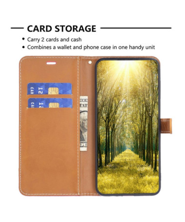 Xiaomi Redmi Note 13 4G - Housse Tissu avec lanière Bleu Bleu marine Gris Magenta Marron Clair Noir Rouge Vert Violet clair - ph