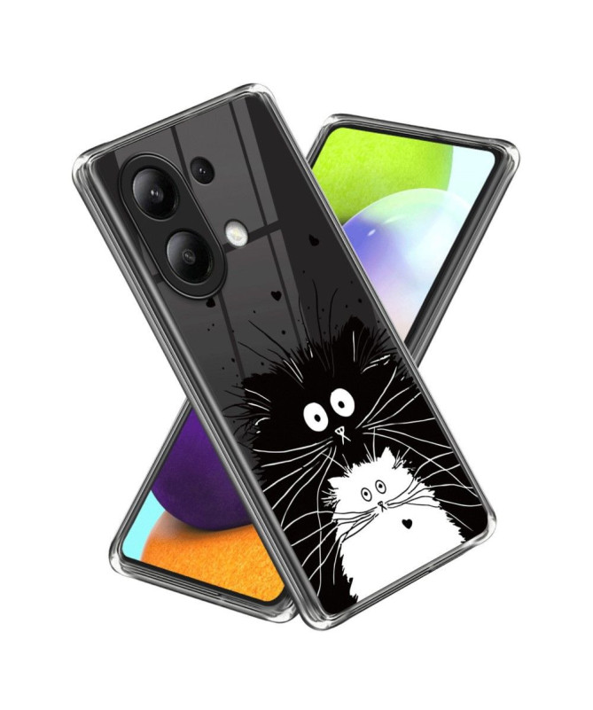 Coque Xiaomi Redmi Note 13 4G chats noir et blanc