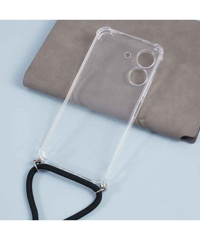 Coque Xiaomi Redmi 13C / Poco C65 transparente à cordon bandoulière