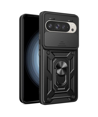 Coque Google Pixel 9 Pro  /  Pixel 9 avec Protection Caméra Coulissante et Support Rotatif