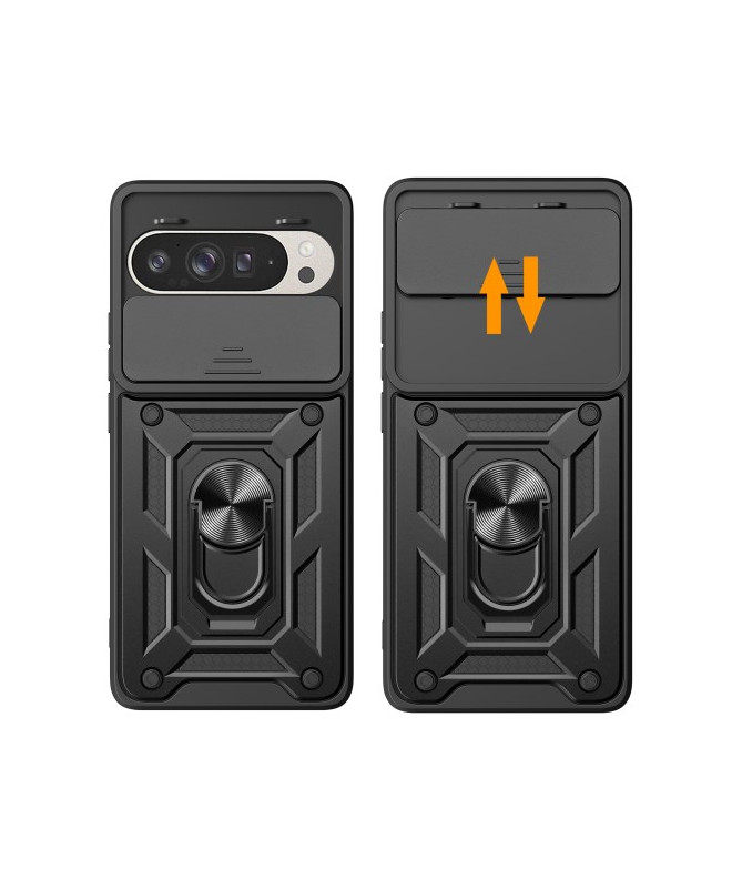 Coque Google Pixel 9 Pro  /  Pixel 9 avec Protection Caméra Coulissante et Support Rotatif