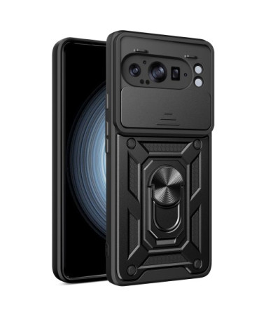 Coque Google Pixel 9 Pro XL avec Protection Caméra Coulissante et Support Rotatif