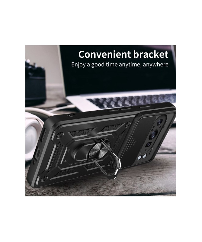 Coque Google Pixel 9 Pro XL avec Protection Caméra Coulissante et Supp