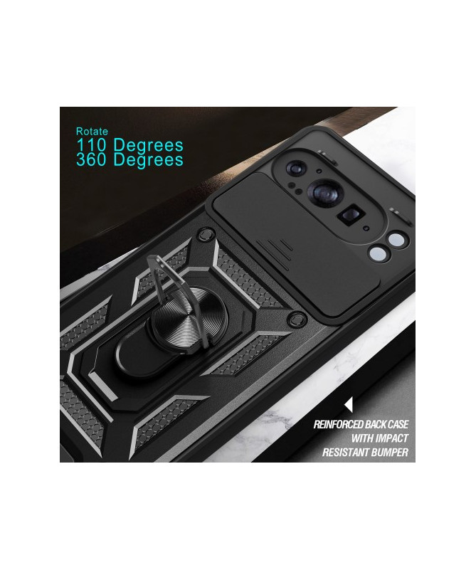 Coque Google Pixel 9 Pro XL avec Protection Caméra Coulissante et Supp