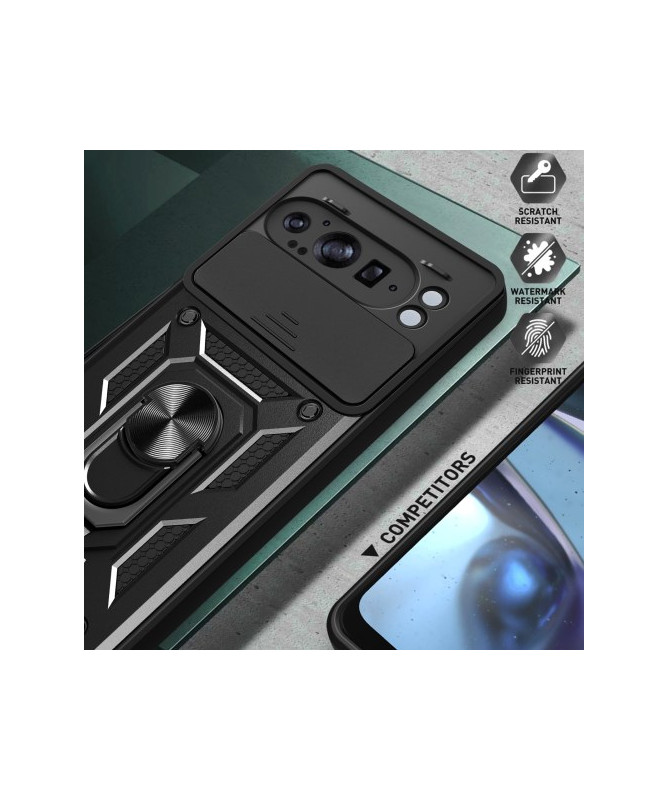Coque Google Pixel 9 Pro XL avec Protection Caméra Coulissante et Supp