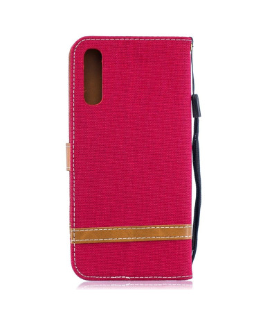 Samsung Galaxy A50 - Étui revêtement tissu porte-cartes Rouge - photo 13