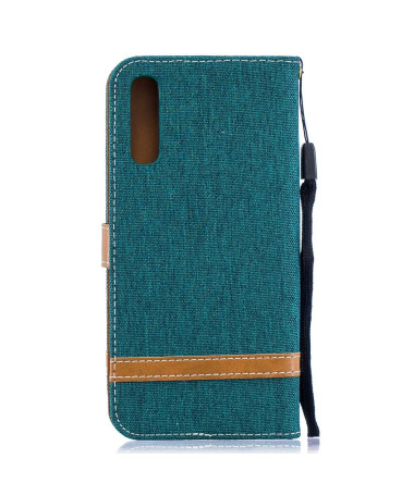 Samsung Galaxy A50 - Étui revêtement tissu porte-cartes Vert foncé - photo 23