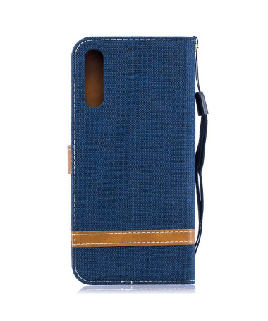 Samsung Galaxy A50 - Étui revêtement tissu porte-cartes Bleu marine - photo 33