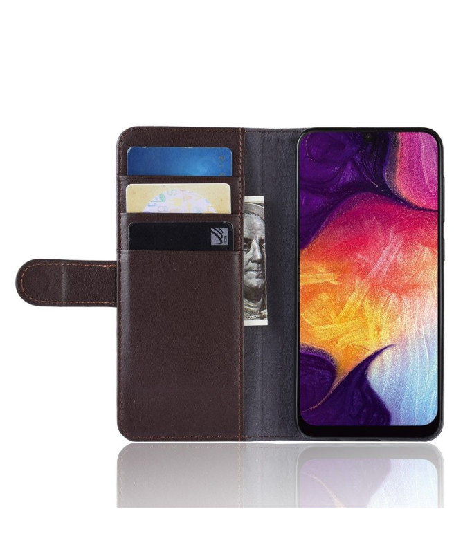 Samsung Galaxy A50 - Étui portefeuille en cuir premium