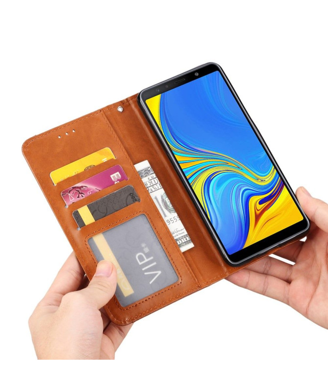 Samsung Galaxy A50 - Housse porte cartes cuir stand case