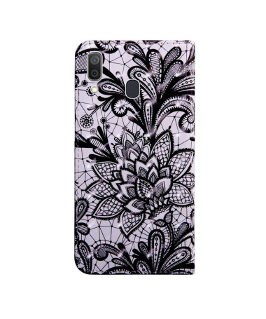 Samsung Galaxy A40 - Étui avec rabat Lace Flower