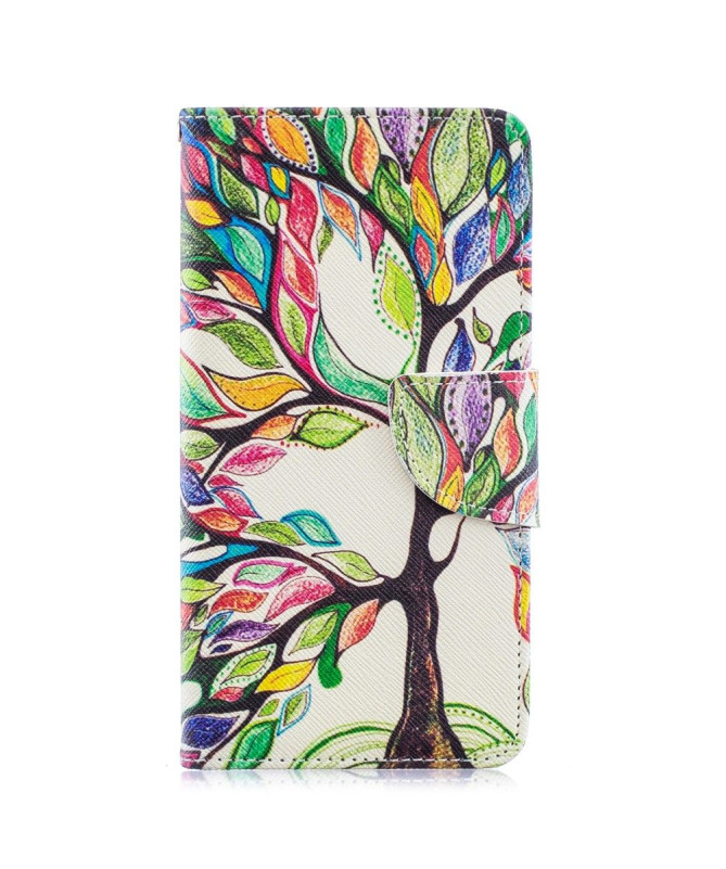Samsung Galaxy A40 - Étui avec rabat arbre coloré