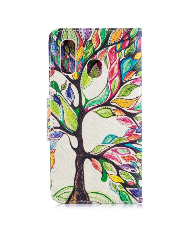 Samsung Galaxy A40 - Étui avec rabat arbre coloré