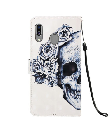 Samsung Galaxy A40 - Housse skull flowers