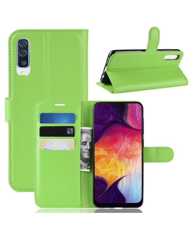 Samsung Galaxy A50 - Étui style cuir porte cartes