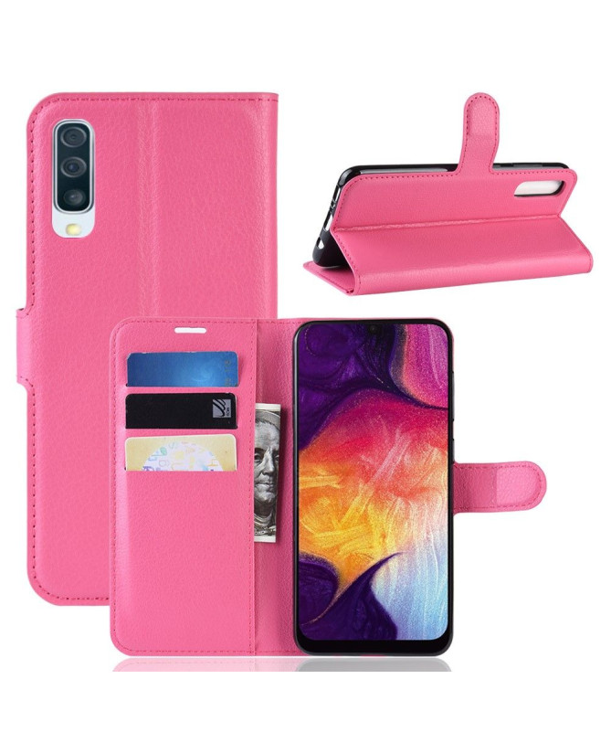 Samsung Galaxy A50 - Étui style cuir porte cartes