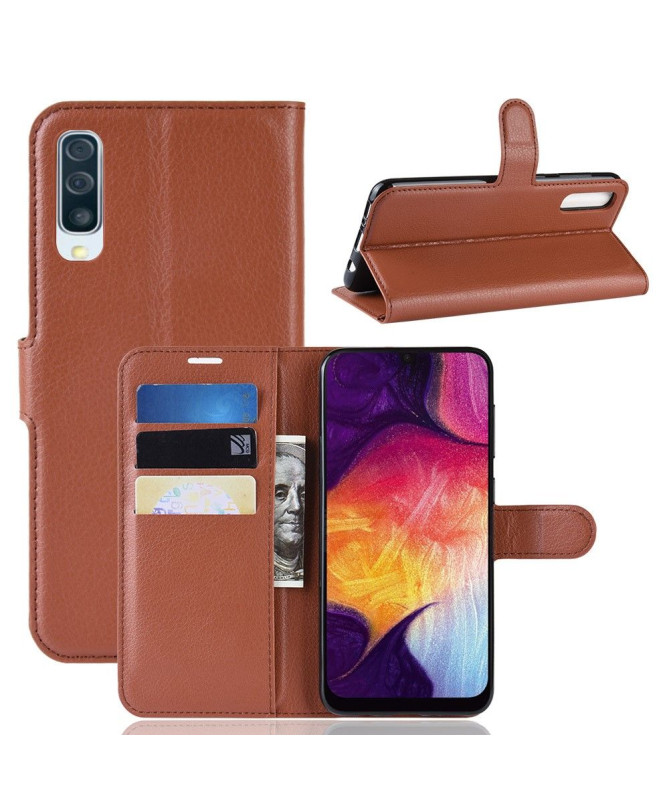 Samsung Galaxy A50 - Étui style cuir porte cartes