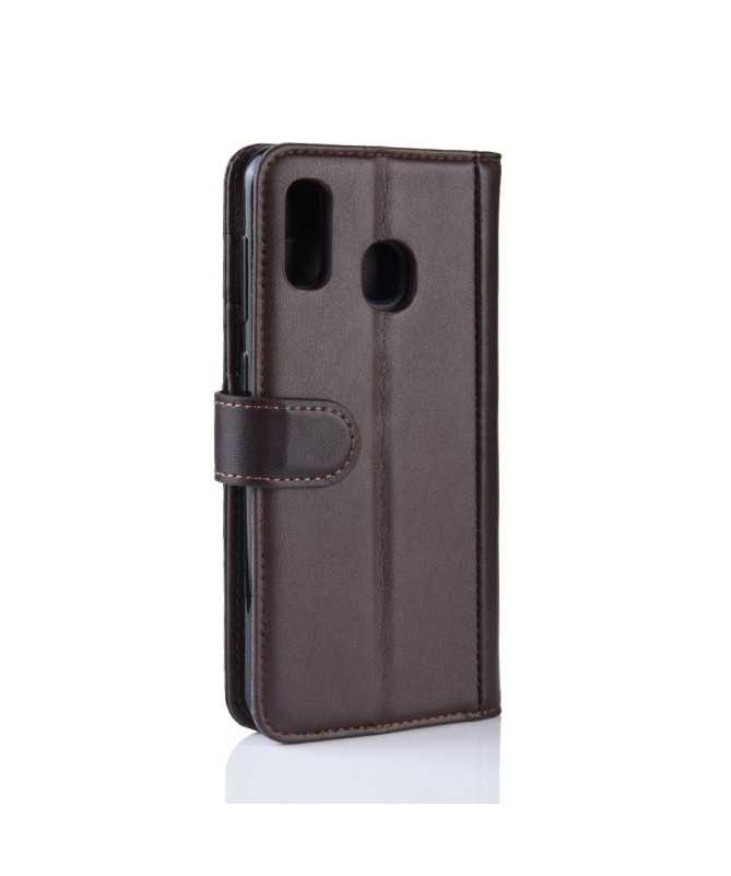Samsung Galaxy A40 - Étui cuir premium - Marron