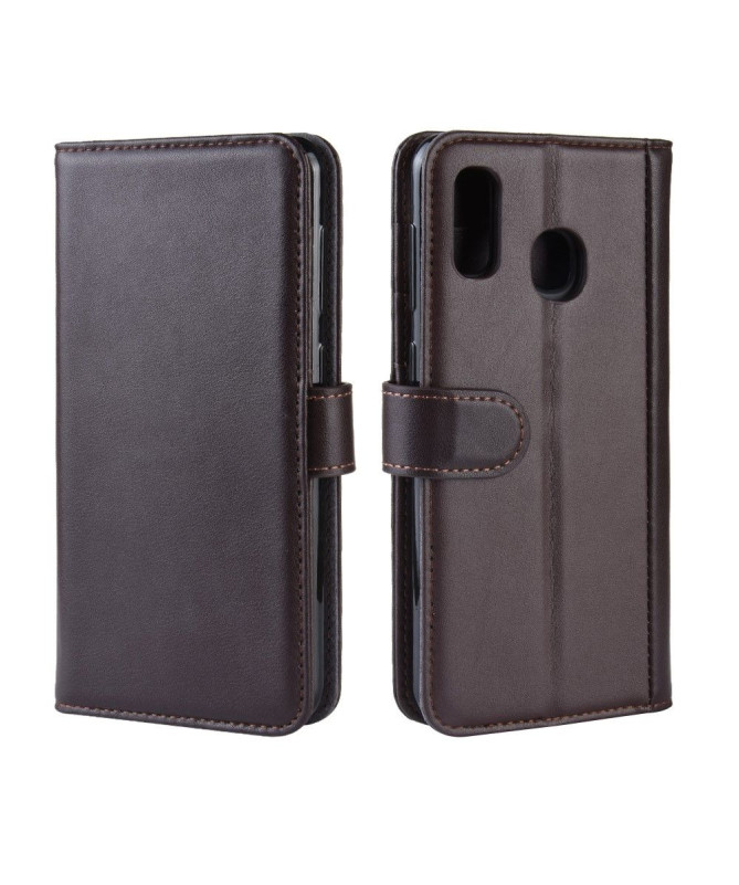 Samsung Galaxy A40 - Étui cuir premium - Marron